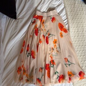 Wilfred Floral A-Line Skirt in Cream and Red